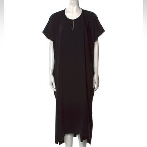 🐝 ROUCHA Crew Neck Elegant Black Women's Dress- One Size